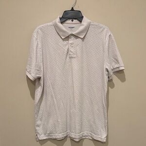Old Navy Men's White Polo with Subtle Micro Dot Pattern